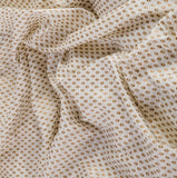 Grace Days Linen Fabric ( white & gold, Floral, Linen)