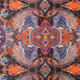 Persian Paisley Silk Fabric (Orange, Blue, Silk)