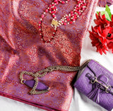 Ombre Belle Pashmina Chanderi Fabric (Purple Shades,Traditional, Chanderi )