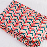 Pride Satin Fabric (Orange , Green & Black, Stripes, Satin)