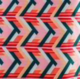 Pride Satin Fabric (Orange , Green & Black, Stripes, Satin)