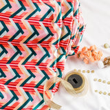 Pride Satin Fabric (Orange , Green & Black, Stripes, Satin)
