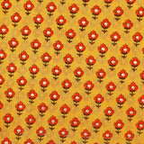 Summer Cool Mulmul Fabric (Yellow, Floral, Mulmul )