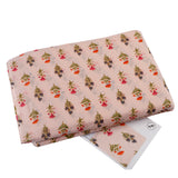 Daisy Glory Mulmul Fabric (Peach, Floral, Mulmul)