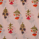 Daisy Glory Mulmul Fabric (Peach, Floral, Mulmul)