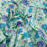 Pero Delight Muslin Fabric (Green, Floral, Muslin)