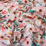 Pastel Blossom Muslin Fabric (Pink, Floral, Muslin)