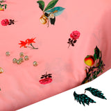 Passion Petals Crepe Fabric (Peach, Crepe)