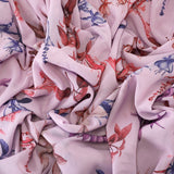 Pastel Arose Georgette Fabric (Purple, Georgette)