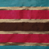 Bridal Couture Satin Fabric (Brown,Blue & Red, Stripes, Satin)