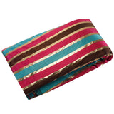 Bridal Couture Satin Fabric (Brown,Blue & Red, Stripes, Satin)
