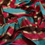 Bridal Couture Satin Fabric (Brown,Blue & Red, Stripes, Satin)