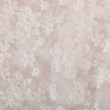Cocktail Wave Organza Fabric (White , Floral, Organza)