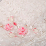 Cocktail Wave Organza Fabric (White , Floral, Organza)