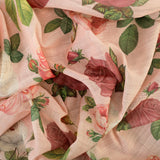 Lush Blush Linen Fabric (Pink, Floral, Linen)