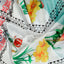 Art Cosmo Satin Silk Fabric (White, green, Satin Silk, Floral)