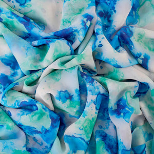 Fashion Passion Georgette Fabric (Blue, Green, Tie Dye, Georgette)