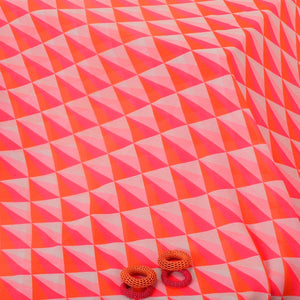 Pretty Vogue Georgette Fabric ( Pink, Orange, Georgette )