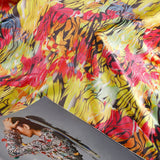 Heaven Seven Lycra Fabric (Yellow, Black, Pink,  Abstract, Lycra)