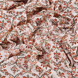 Pixie Vibe Muslin Fabric (Brown,Floral,Muslin)