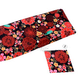 London Blooms Crepe Fabric (Black Red, Floral, Crepe)