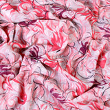 Dress it up Georgette Fabric (Pink, Abstract, Georgette)