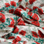 Wild at Heart Raw Silk Fabric (Red, Green, Raw Silk)