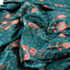 Emerald Eden Tassar Silk Fabric (Dark Green, Orange, Tassar Silk)