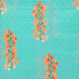 Gulabo Oranges Cotton Fabric (Neon Green, Floral, Cotton)