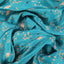 Alice Dream Tassar Silk Fabric(blue colour, floral, Tassar silk)