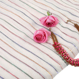 Roads of Rainbow Cotton Fabric (White, Stripes, Cotton)