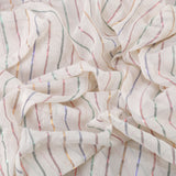 Roads of Rainbow Cotton Fabric (White, Stripes, Cotton)