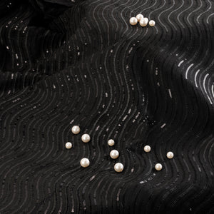 Date Night Georgette Fabric (Black, Georgette )