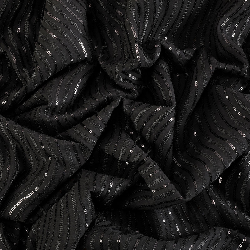 Date Night Georgette Fabric (Black, Georgette )