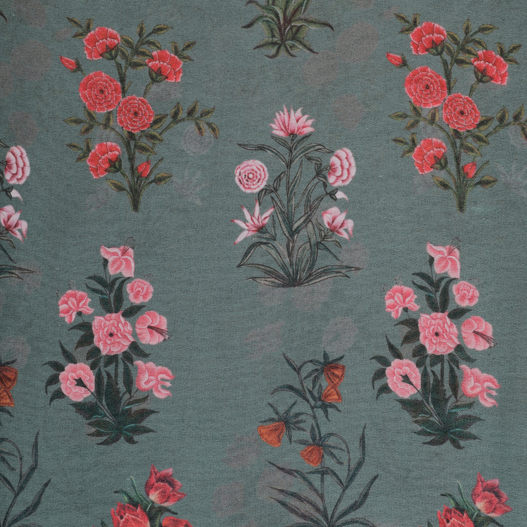 Grade Spade Goergette Fabric (Grey, Floral, Goergette)