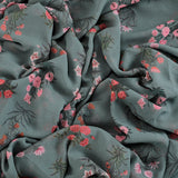 Grade Spade Goergette Fabric (Grey, Floral, Goergette)