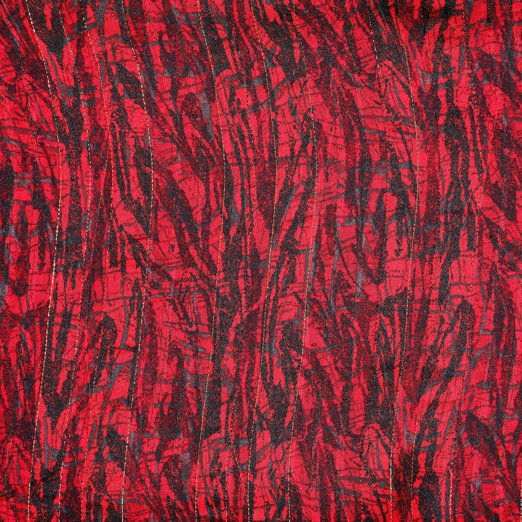 Glam Goergette Fabric (Red Black, Abstract, Goergette )