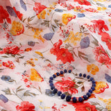 Lakme Fashion Chiffon Fabric (White, Floral, Chiffon )
