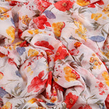 Lakme Fashion Chiffon Fabric (White, Floral, Chiffon )
